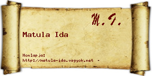 Matula Ida névjegykártya